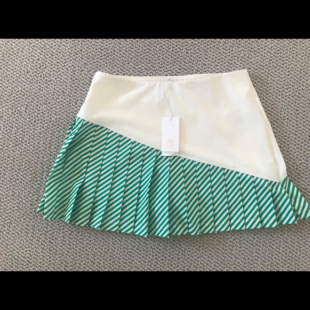 Tory Burch Sport Striped Pleated Skirt